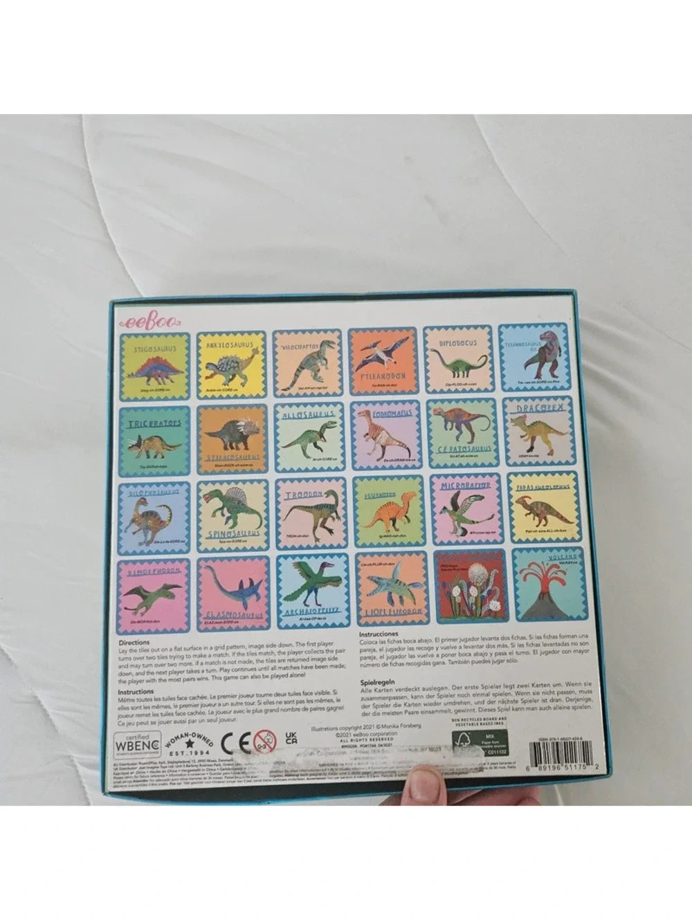 eeBoo Shiny Dinosaur Memory & Matching Game 24 Pairs Ages 3+